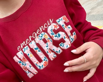 Embroidered Emergency Department Nurse Sweatshirt, Nurse Sweatshirt, RN Sweater, Nurse Graduation Gift, Nurse Appreciation Gift, Nurse Gift