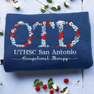 Personalized Nurse Embroidered Floral Sweatshirt, Custom Name Nurse Hoodie, Nurse Floral Sweatshirt, Gift For Nurse, Nursing Grad Gift