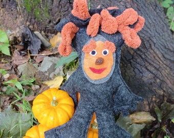 Black/Orange: Halloween Edition! Awakened Tree(TM) (Tree Only) Handmade Magical Plushie Tree - Nature Inspired Toy for Children's Story Time