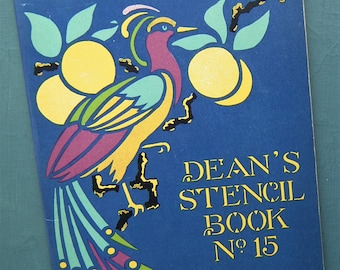 Dean's Stencil Book No. 15 vintage antique 1920s 1930s 20s 30s papercrafts stencilling home decor textiles - Art Nouveau designs wood nymph