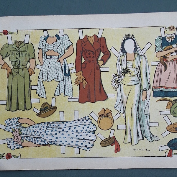 1940s Paper Dolls - Etsy