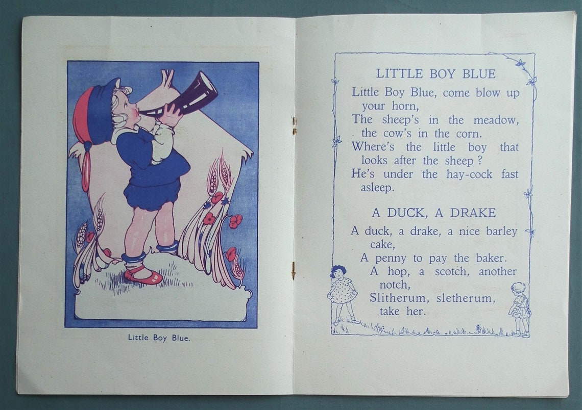 Nursery Rhyme Pictures Vintage 1940s Children s Book Birn Etsy nursery-rhyme-pictures-vintage-1940s-children-s-book-birn-etsy
