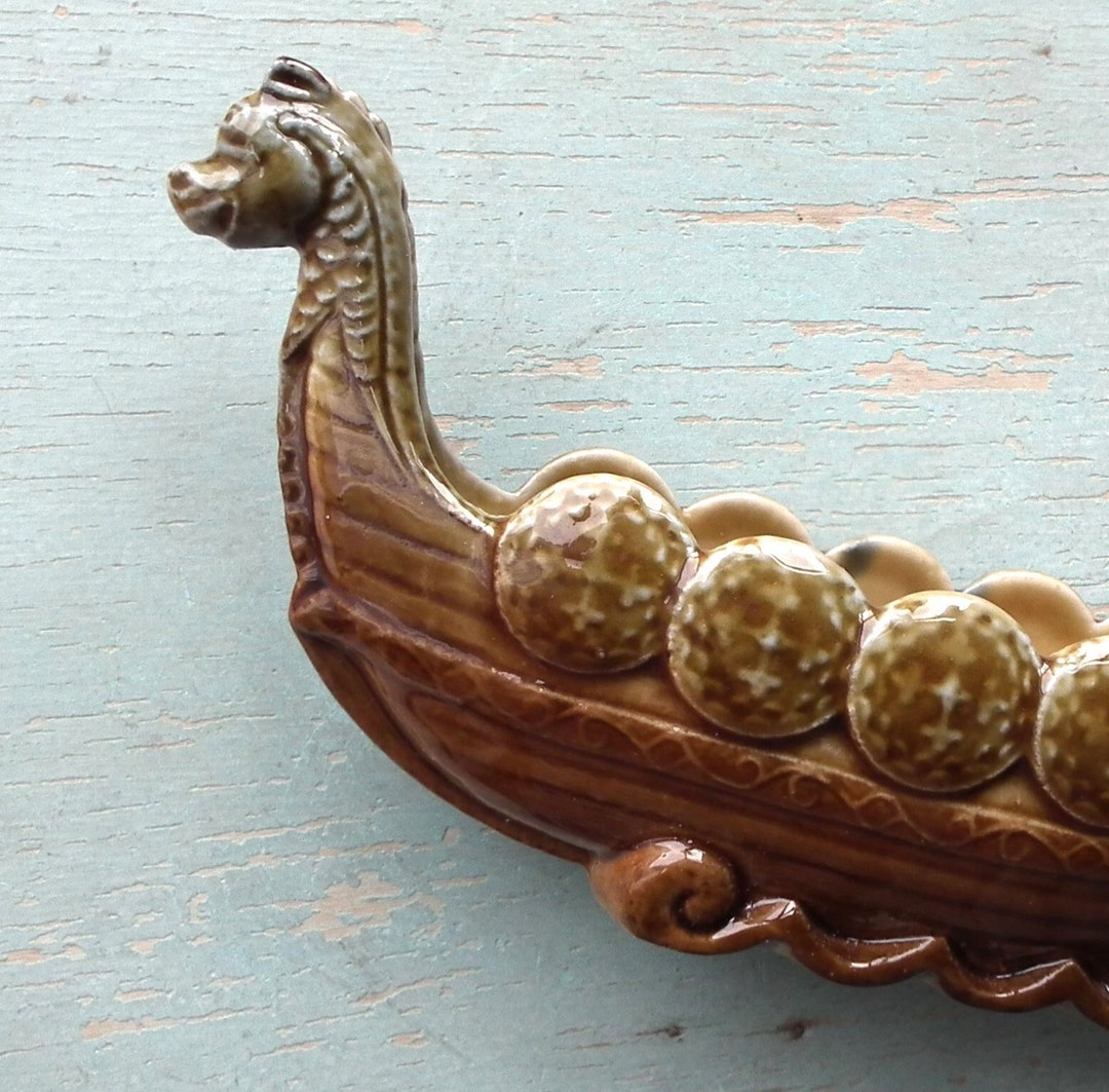 Vintage Viking Ship Longship Wade Porcelain Ceramic Pottery Ornament