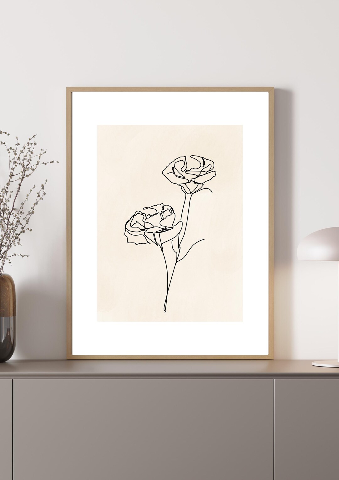 Minimalist Floral Line Art Print / Elegant Flower Wall Art / Modern ...