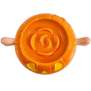 Dog Bowls Slow Feeder Ceramic, Pumpkin-Shaped & The Bone Handle Design,1.5 Cups Slow Feeder for Fast Eater, Orange