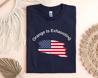 Shirt – Distressed American Flag Tee, Anti Trump Political T-Shirt, Protest Graphic Tee, Satirical USA Shirt, Statement Shirt