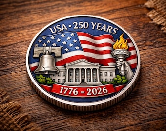 1776-2026 - 250th Anniversary United States of America Commemorative 3D Art Coin - Hobo Nickel - Perfect Christmas Gifts - Made in USA
