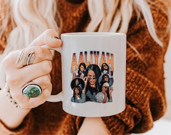 Aaliyah Mug – R&B Hip Hop Music Ceramic Coffee Cup – Vintage Rap Aesthetic – Music Lover Gift