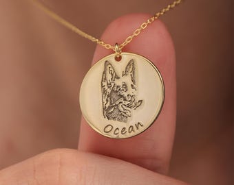 Pet Name Necklace – Personalized Dog or Cat Name Jewelry – Custom Pet Memorial Necklace – Gift for Pet Lovers, Dog Mom, Cat Owner ,