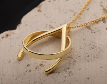 Ring Holder Necklace, Engagement Geometric  Ring Keeper, 14K Gold Filled  Wedding Ring Holder, Handmade Jewelry, Gift for Her, Unique Gift,