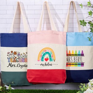 Sac fourre-tout personnalisé pour enseignant, cadeaux de retour à l'école, sac pour enseignant, cadeau de retraite pour enseignant, cadeau de remerciement pour enseignant, cadeaux de remerciement pour enseignant