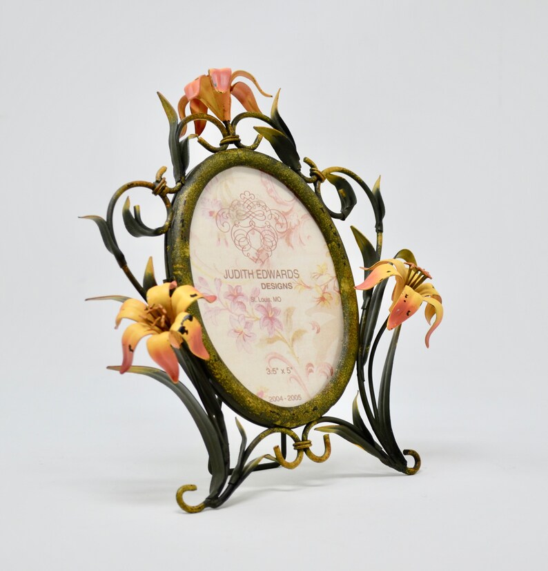 Judith Edwards Designs 3.5 x 5 Metal Floral Tole Frame Shabby Chic Home Decor