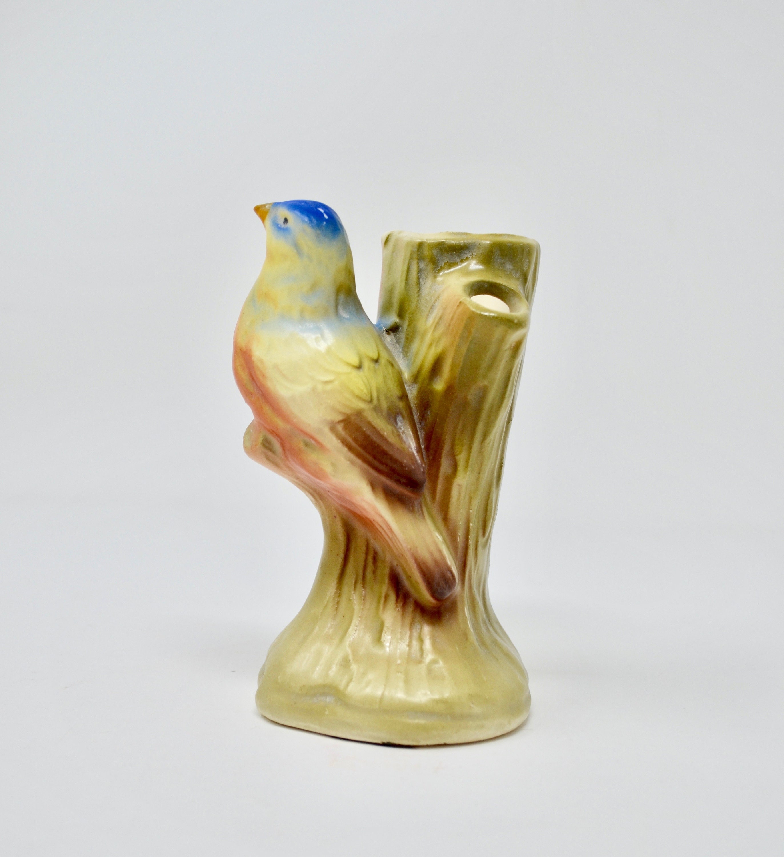 Vintage Czechoslovakia Pottery Bird Vase Etsy