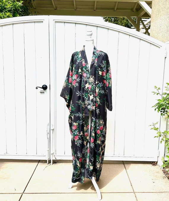 Vintage California Dynasty Kimono Robe Open Front 