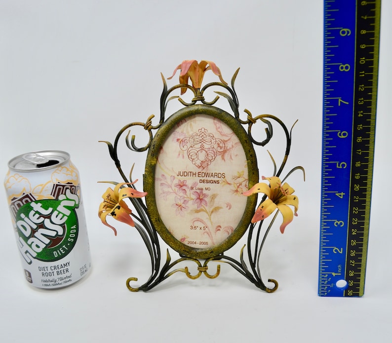 Judith Edwards Designs 3.5 x 5 Metal Floral Tole Frame Shabby Chic Home Decor