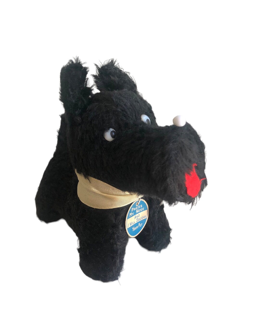 Vintage 1950's Scottish Terrier Plush Scottie Dog Squeaker Toy With ...