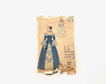 Vintage Du Barry Crinoline Days Gown Dress Sewing Pattern D607 Size 14