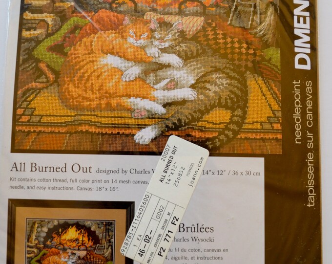 DIMENSIONS Needlepoint Kit Cats all Burned Out Cat Etsy
