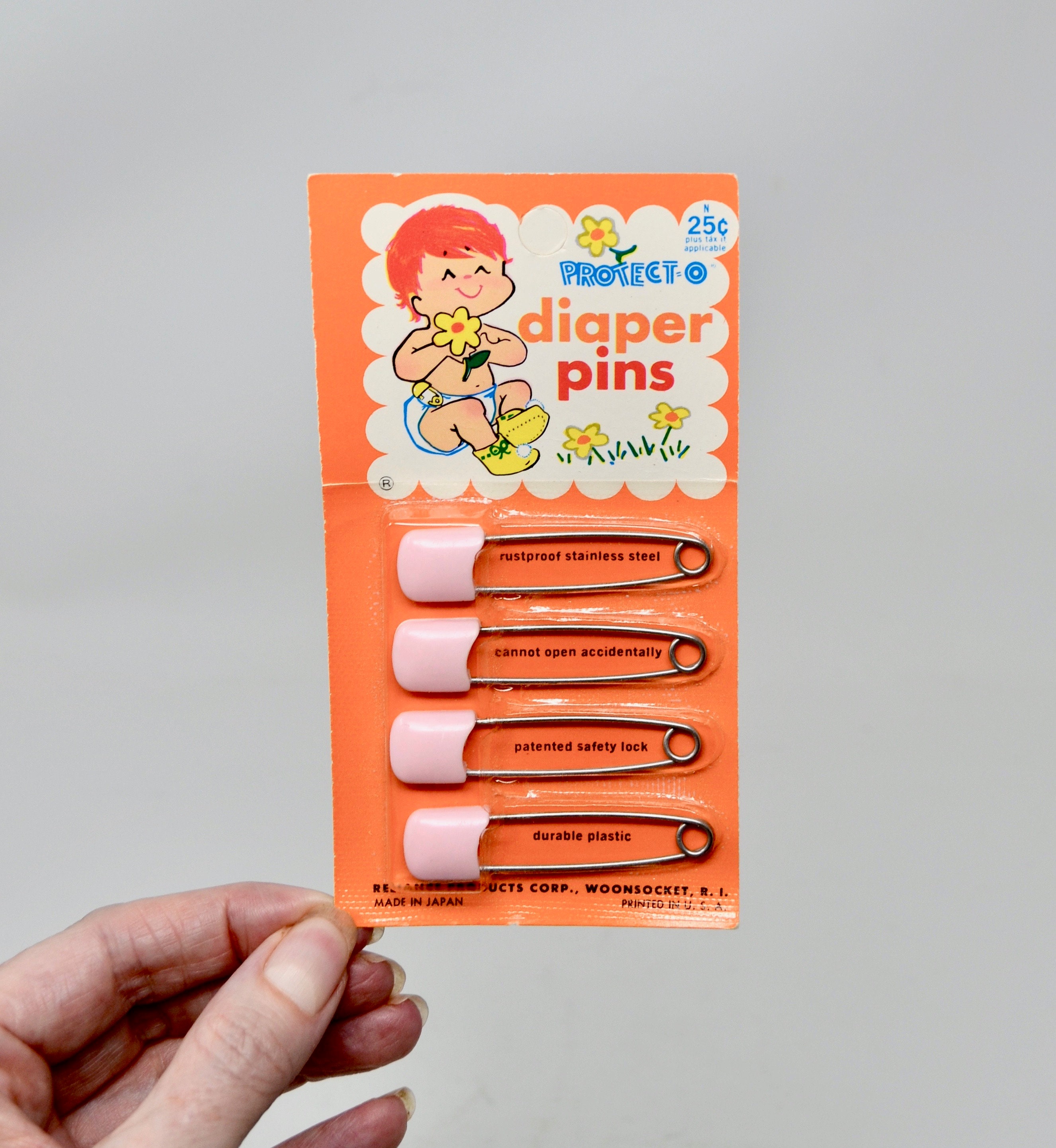 Vintage Baby Diaper Pins Package of Four Pink ProtectO Made Etsy