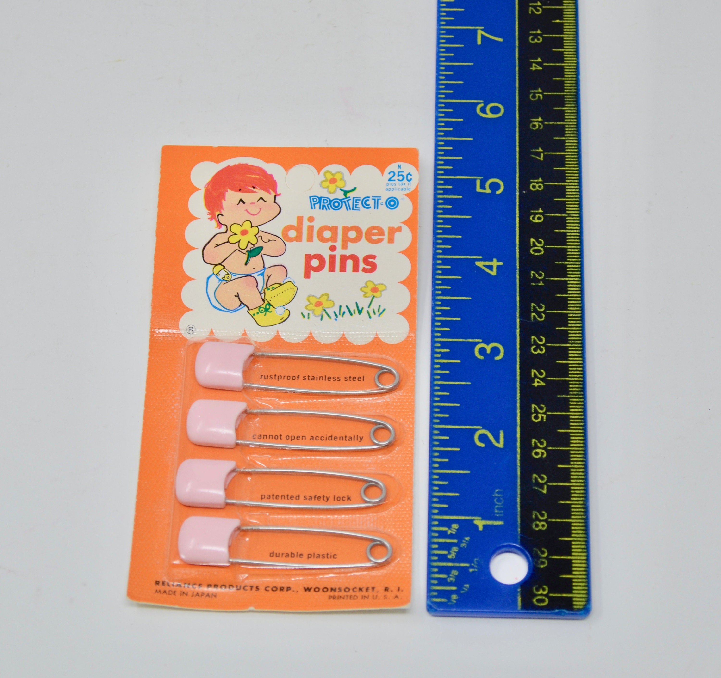 Vintage Baby Diaper Pins Package of Four Pink ProtectO Made Etsy