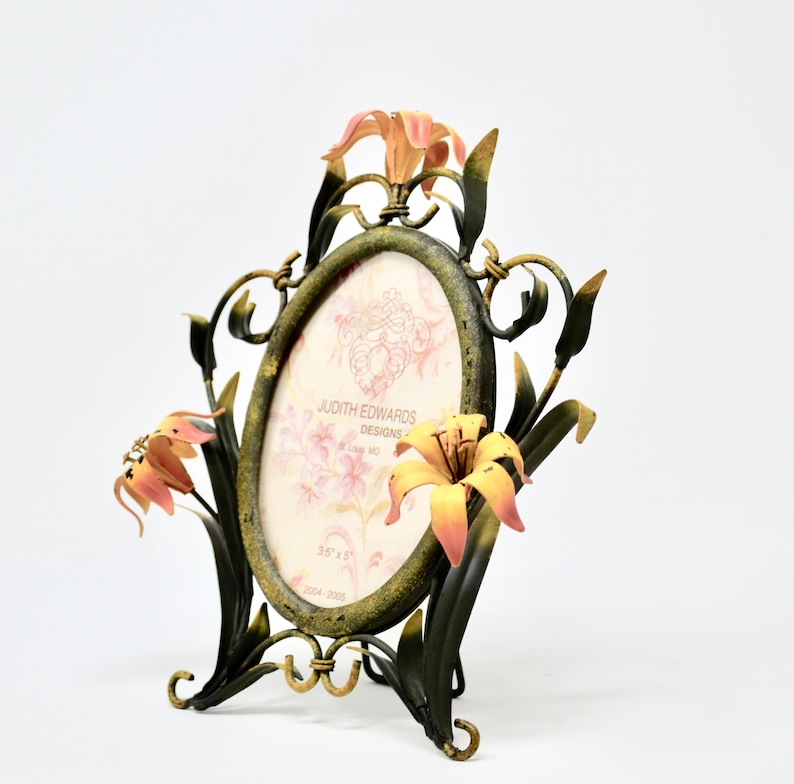 Judith Edwards Designs 3.5 x 5 Metal Floral Tole Frame Shabby Chic Home Decor