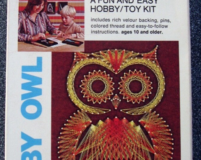 Vintage String Art Baby Owl Thread Art Kit Etsy