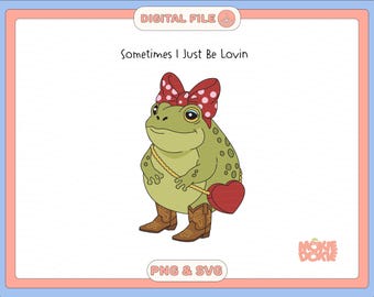 Coquette Frog PNG SVG File, Mental Health Awareness, Stickers, Shirts, Cups (Digital Download)