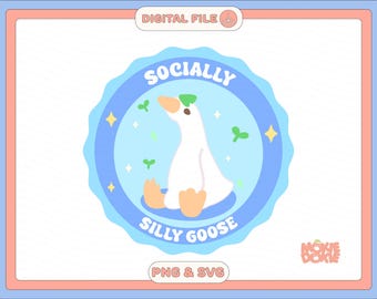 Silly Goose PNG SVG | Ontwerp voor geestelijke gezondheid (digitale download)