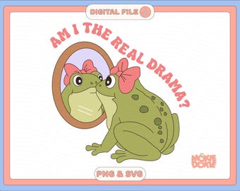Funny Frog PNG SVG | Coquette Mental Health Sticker Design (Digital Download)