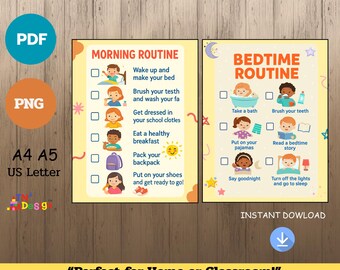 Morning Routine Sign | Dry Erase Chart | Customized | Daily Routine ...
