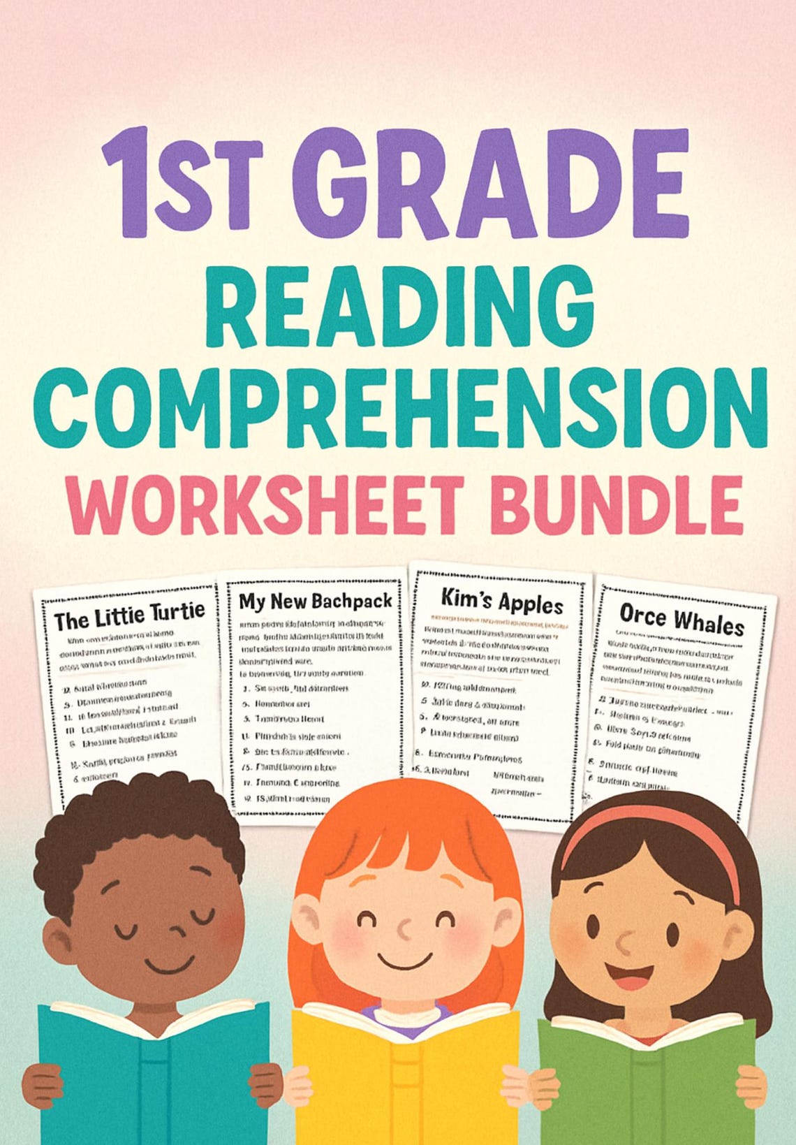 1st Grade Summer Reading Comprehension Worksheets: 30 Stories (PDF ...