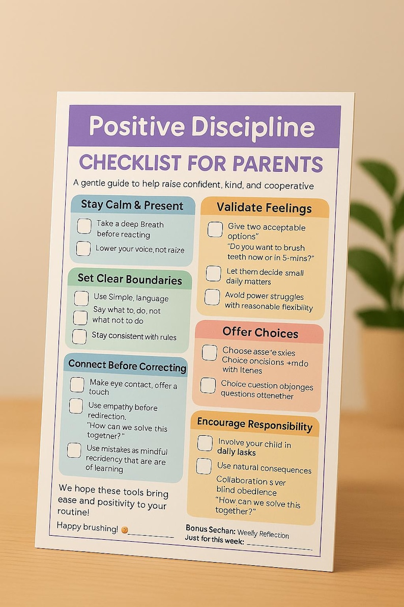 Positive Parenting Checklist: Gentle Discipline Guide (editable PDF ...