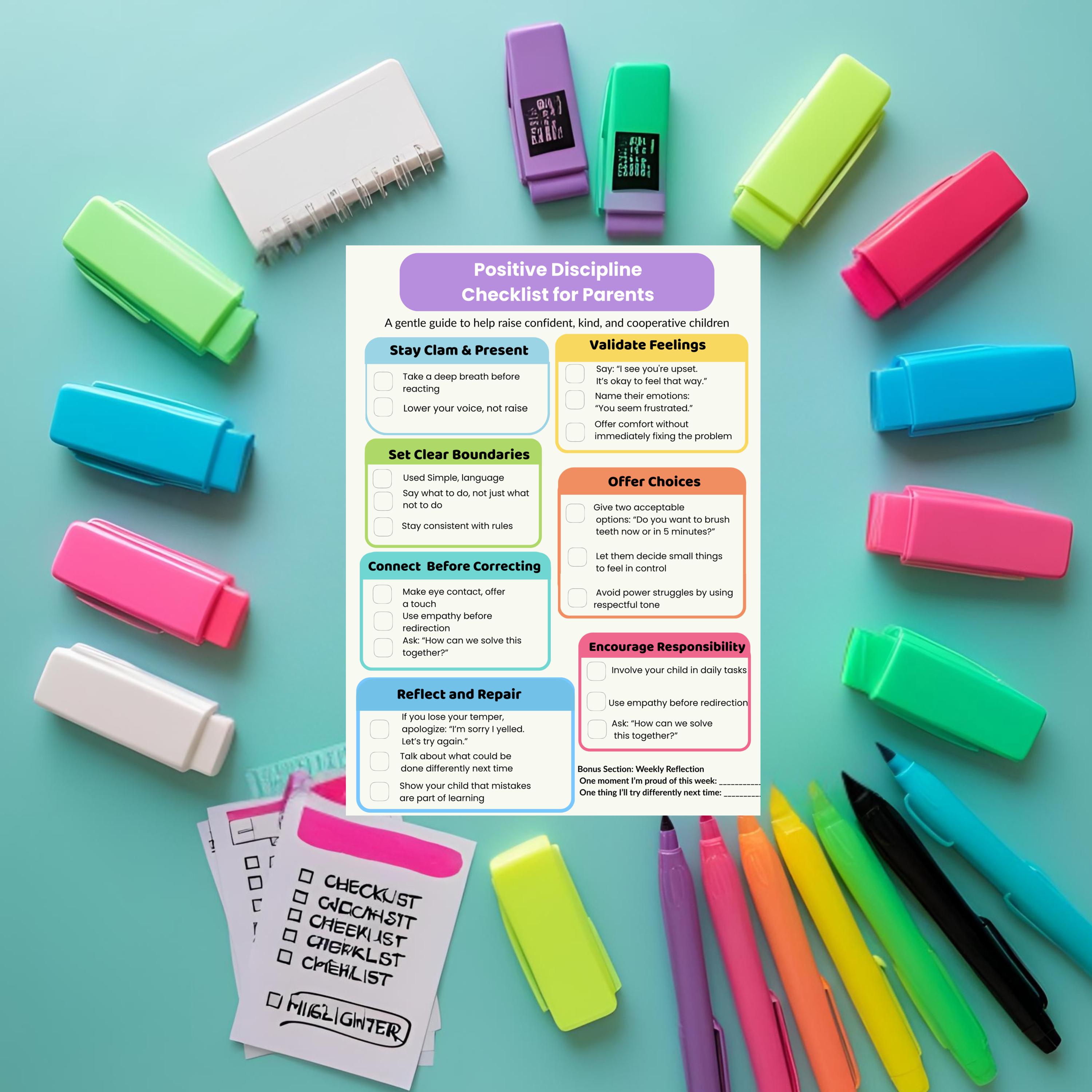 Positive Parenting Checklist: Gentle Discipline Guide (editable PDF ...