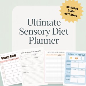 Sensory Diet Planner for Autism, OT Printable Sensory Schedule for Kids, Sensory Tracking Log, ADHD Routine Chart, 300 Sensory Activities