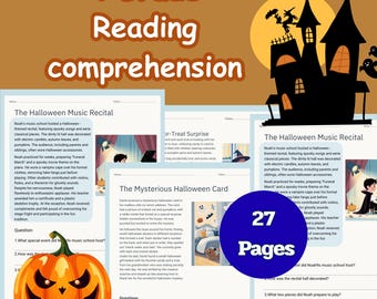 Halloween Reading Comprehension: 4th Grade Literacy Worksheets (PDF Download)