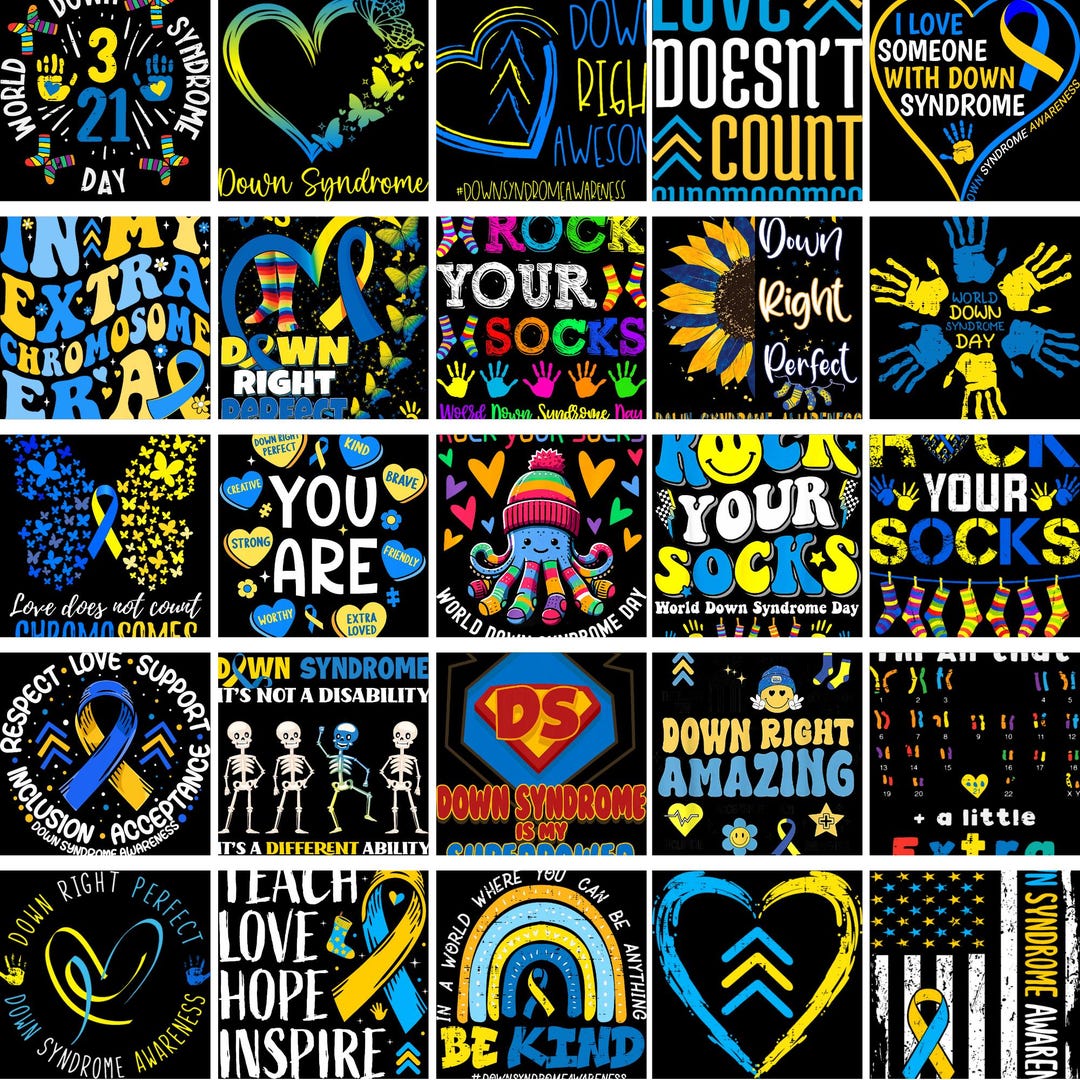 20+ Down Syndrome Png Bundle, Down Syndrome Awareness Day Png, Bundle ...