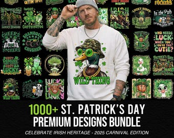 1000+ PNG Bundle St Patrick’s Day Png, Luckist Hot Mess Png, Irish Shamrock Png, Coquette Irish Png, Nurse Leprechaun Png Bundle, Clover Png