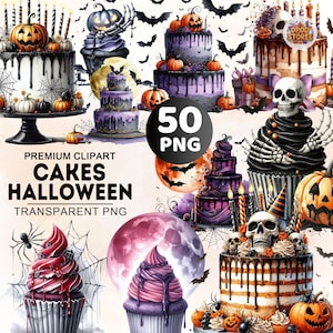 50+ Halloween Cupcakes Clipartbundel, Junk Journal Png, Cakes Halloween Clipart, Spooky Cake Png, Haloween Clipart, Tasty Treats Png