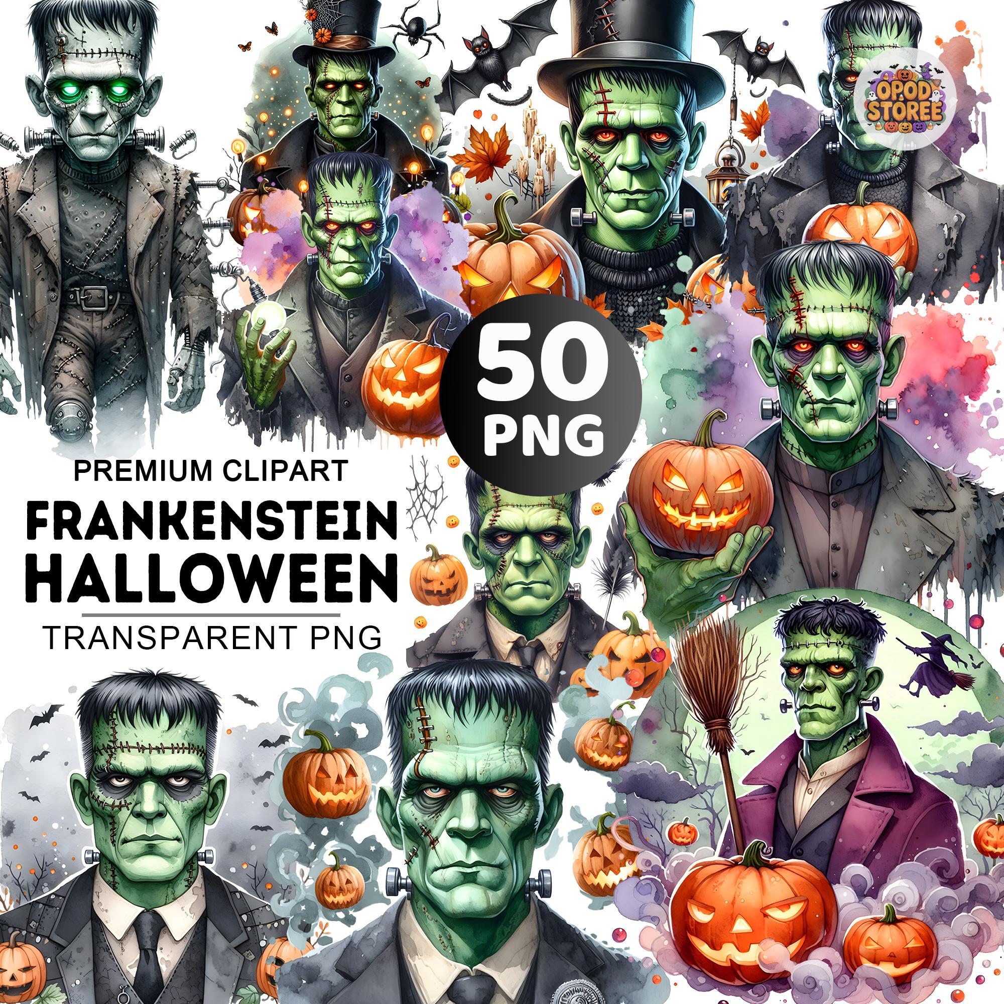 50+ Vampire Clipart Bundle, Spooky Season Png, Halloween Frankenstein Clipart, Monsters Png, Pumpkin Clipart, Frankenstein Png