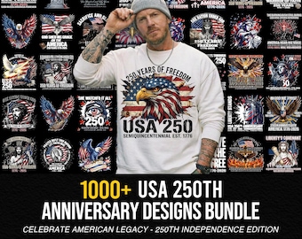 1000+ PNG Bundle 250th Anniversary Png, Patriotic Eagle Png, Semiquincentennial Png, USA 250th Png, 4th Of July Png Bundle, Freedom Png