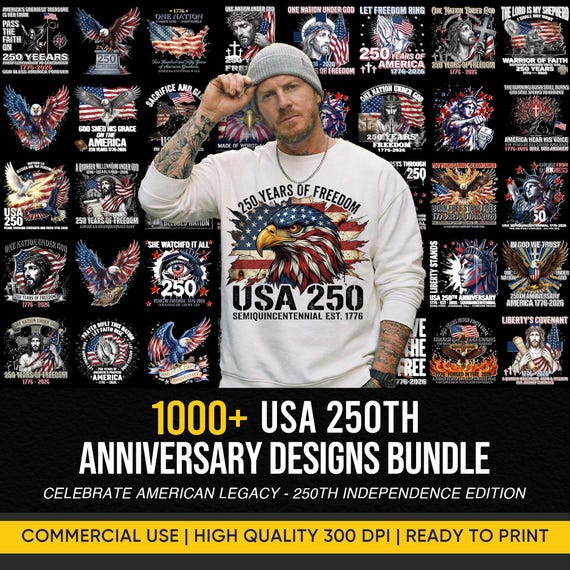 1000+ PNG Bundle 250th Anniversary Png, Patriotic Eagle Png, Semiquincentennial Png, USA 250th Png, 4th Of July Png Bundle, Freedom Png