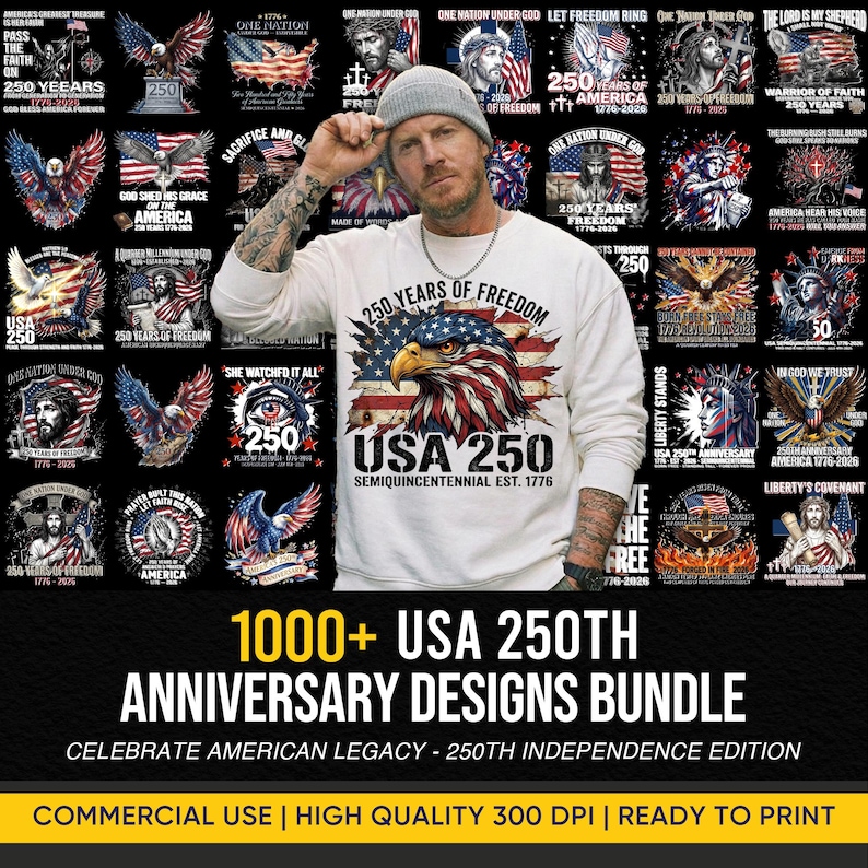 1000+ PNG Bundle 250th Anniversary Png, Patriotic Eagle Png, Semiquincentennial Png, USA 250th Png, 4th Of July Png Bundle, Freedom Png image 1