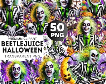 50+ Horror Movie Clipart Bundle, Halloween Png, Halloween Beetlejuice Clipart, Spooky Png, Killer Characters Clipart, Sandworm Png