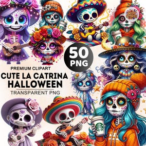 50+ Sugar Skull Clipart Bundle, Halloween Png, Cute La Catrina  Clipart, Dia de Muertos Png, Day Of The Dead Clipart, Floral Skull Png