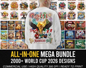 2000+  World Cup 2026 PNG Bundle, All-In-One Fifa World Cup Png, Mascot Football Tumbler, Football Nations Mug, USA Canada Mexico Clipart