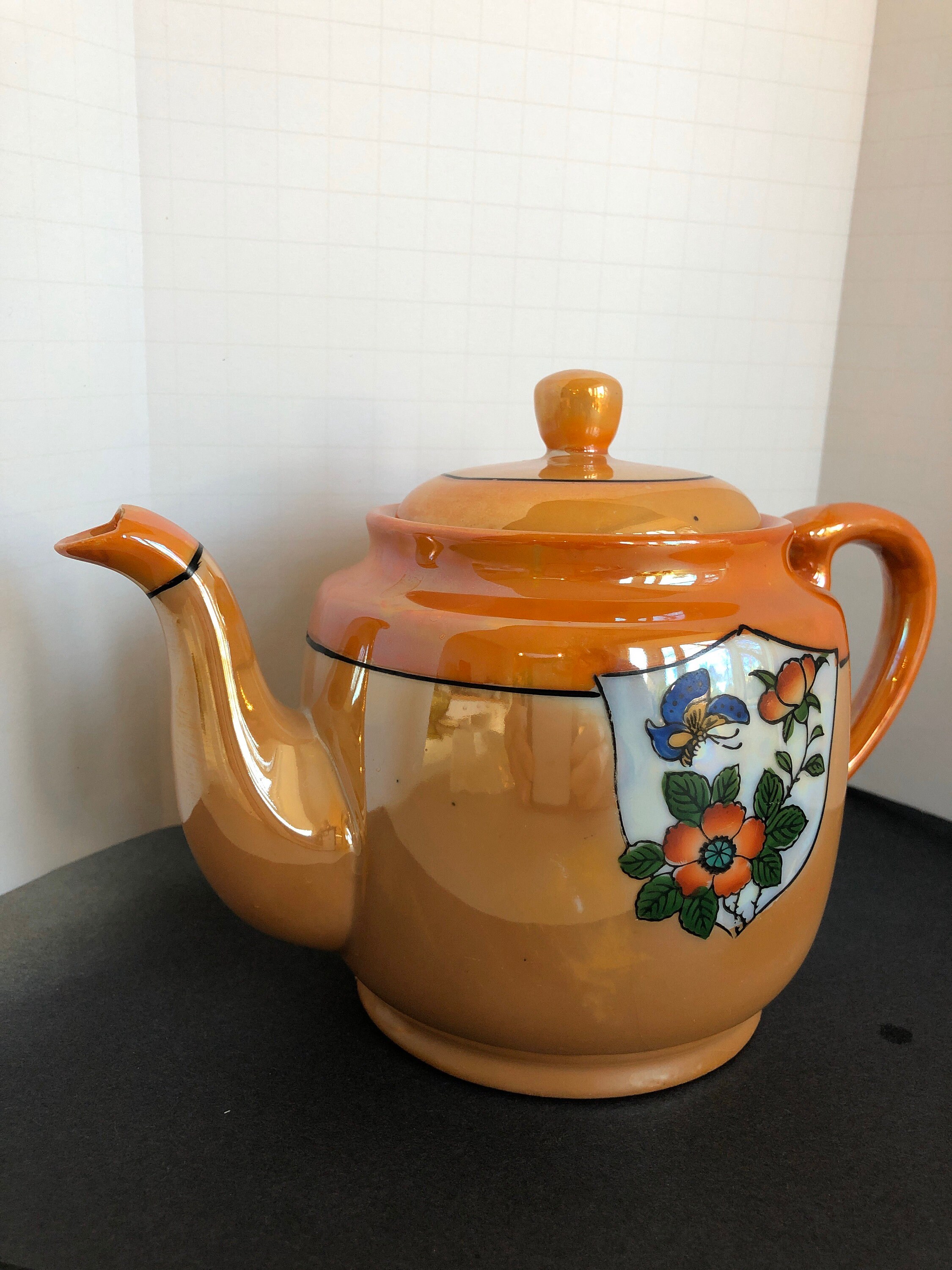 Japanese Hand Painted Lusterware Teapot / Vintage Lusterware Etsy UK