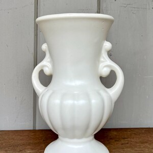 Vintage Shawnee Pottery Matte White Urn Vase with Handles (1950's)