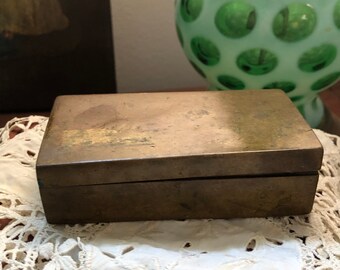Ted Cash Early 1700's Brass Tinder Box W/ Plain Lid 