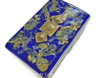 メゾンタクヤ　Box Coin Case Tortora×Turquoise CARD / COIN CASE - MAISON TAKUYA ONLINE STORE | メゾンタクヤ