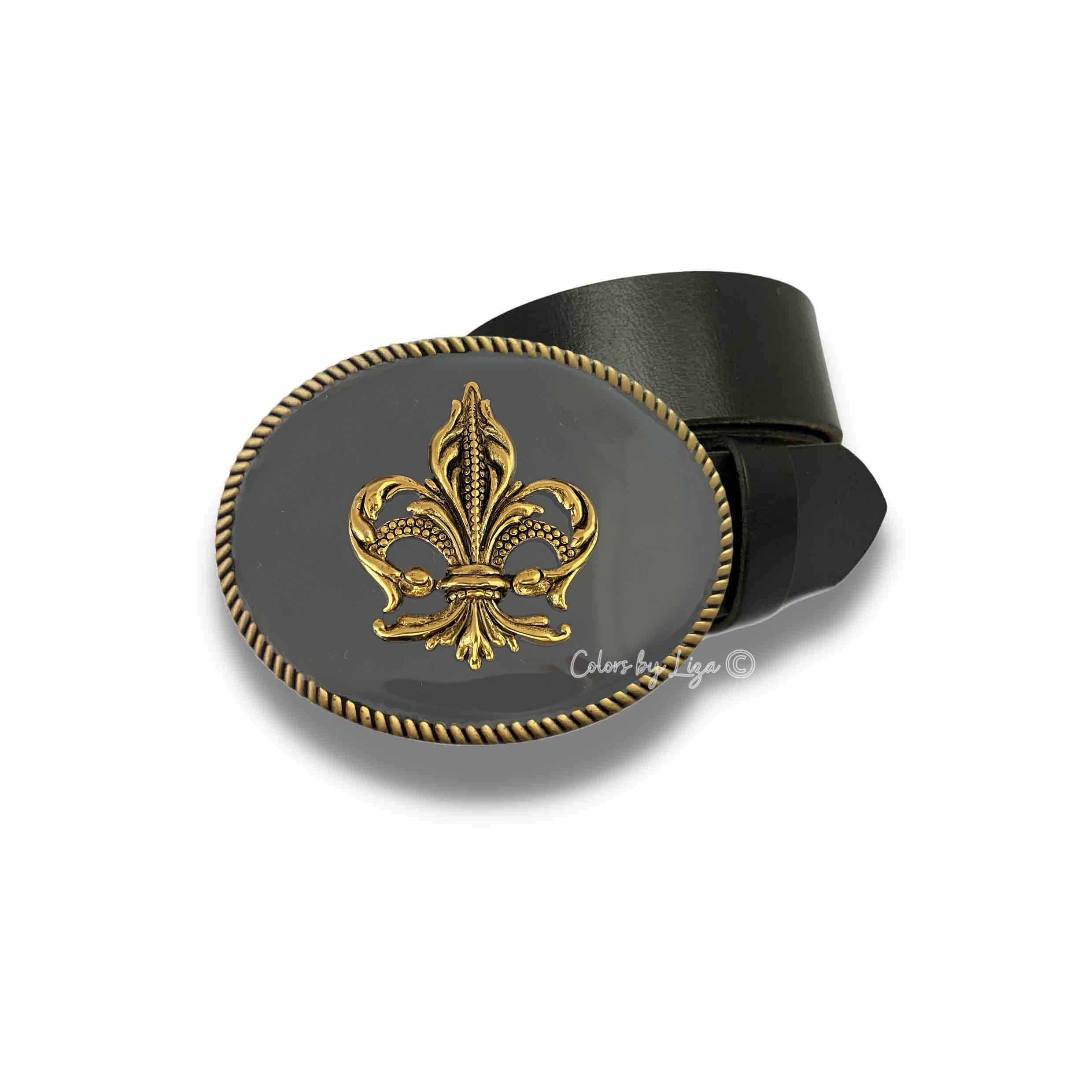 Handmade Custom Tooled & Stamped Belt - F.D. Leatherworks Trinity Solid Brass with Wood inlay detail Buckle with whip stitch leather belt main image 1